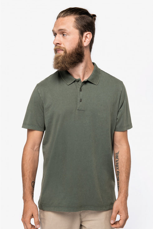 Organic Men's Polo - Washed Effect Jersey Knit - 165 gsm - NS201