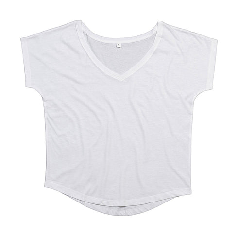 Women's Loose Fit V Neck T-shirt - 17348