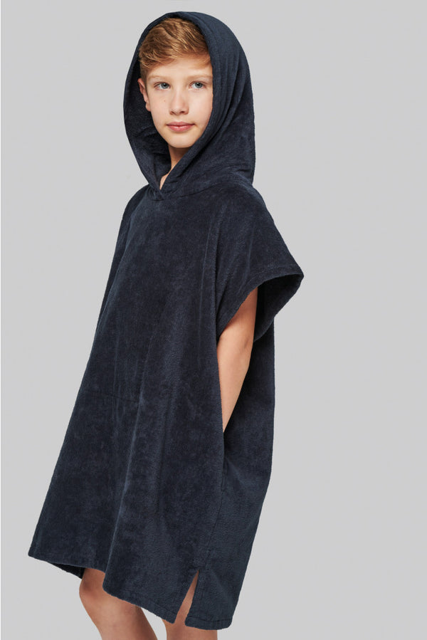 Kids Hooded Towelling Poncho - PA582