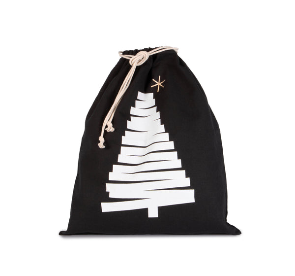 Bolsa De Algodón Con Diseño De Árbol De Navidad Y Cierre De Cordón - KI0746