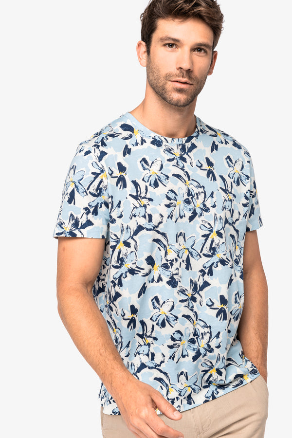 Camiseta ecológica de hombre con estampado tropical - 160 g/m² - NS350