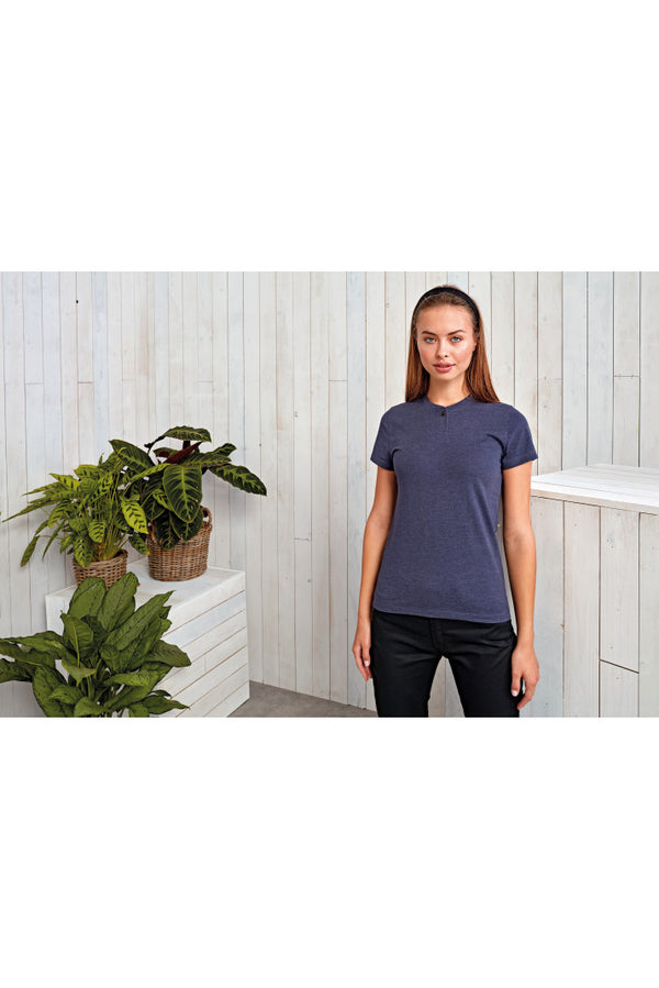 Premier PR319 - “comis” Ladies’ Eco-friendly Buttoned Neck T-shirt